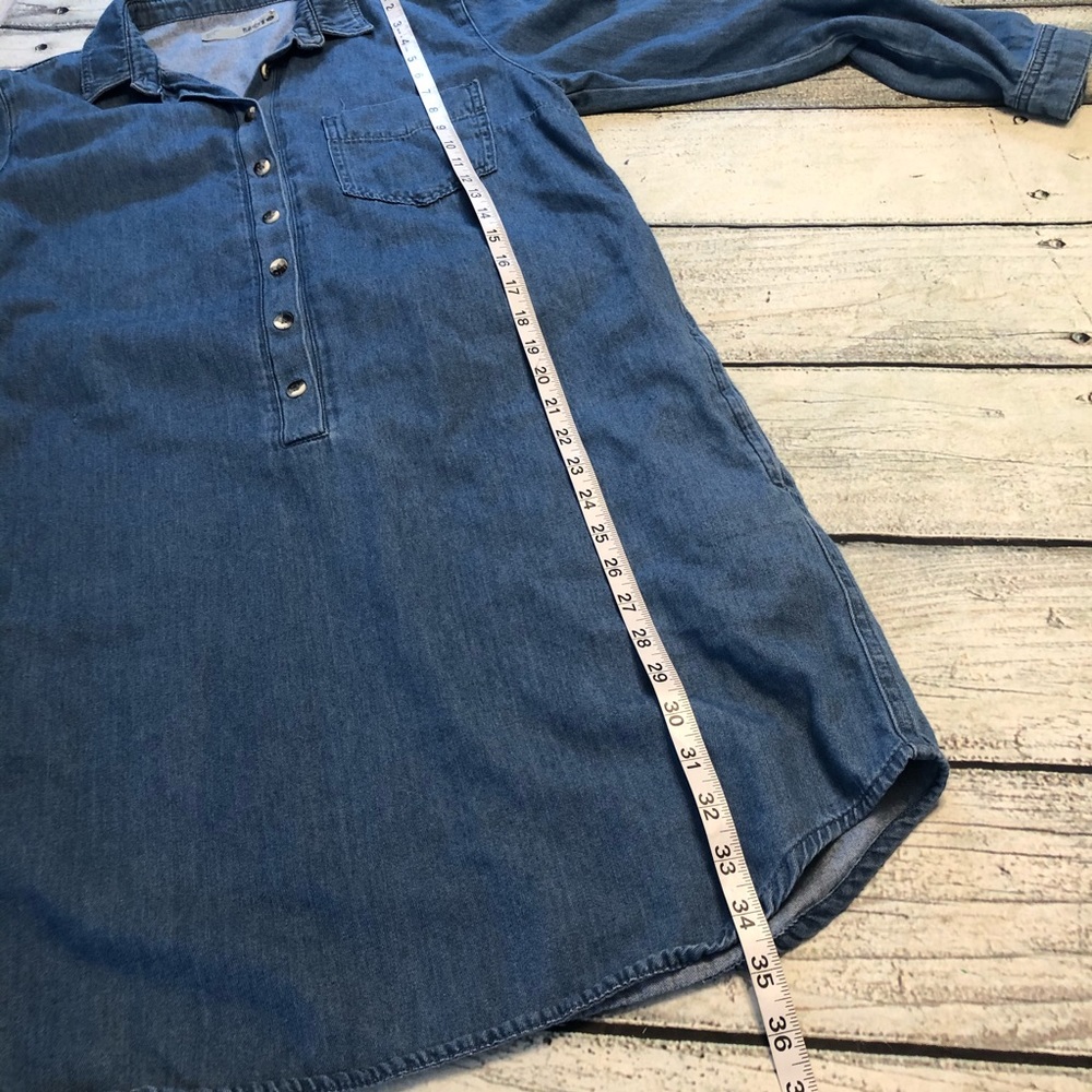 Top shop moto denim jeans long sleeve dress 8 - Picture 6 of 6